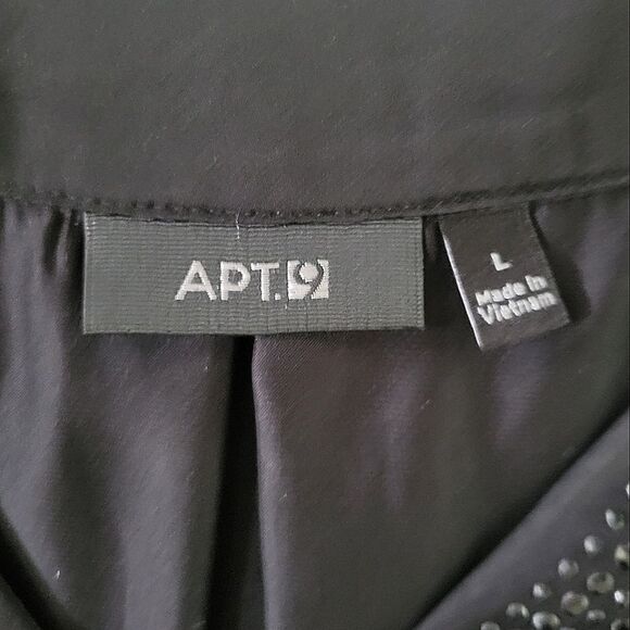 Apt. 9® Women's Black Embellished V-neck Chiffon Tunic Top - Picture 4 of 13